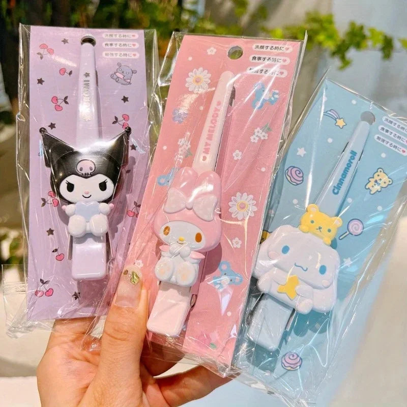 Sanrio Hairpins Pin My Melody Kuromi Cinnamoroll Y2K Hair Clip Cartoon Woman Clip Headdress Bangs Clips Cute Hair Accessories