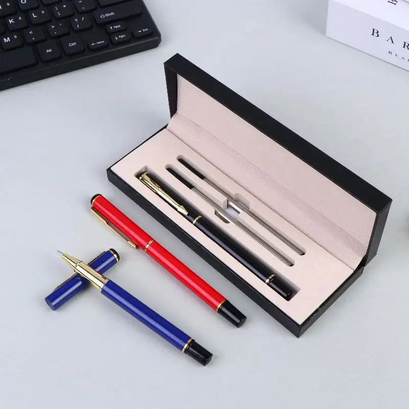 Metal Ballpoint Pens Kit School Business Office Signature Roller Pen Student Stationery Supplies Gift Box Packaging