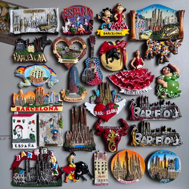 Spain Fridge Magnets Bullfighting flamenco dancers Barcelona ESPANA Tourist Souvenirs Magnetic Stickers Home Decoration Gifts