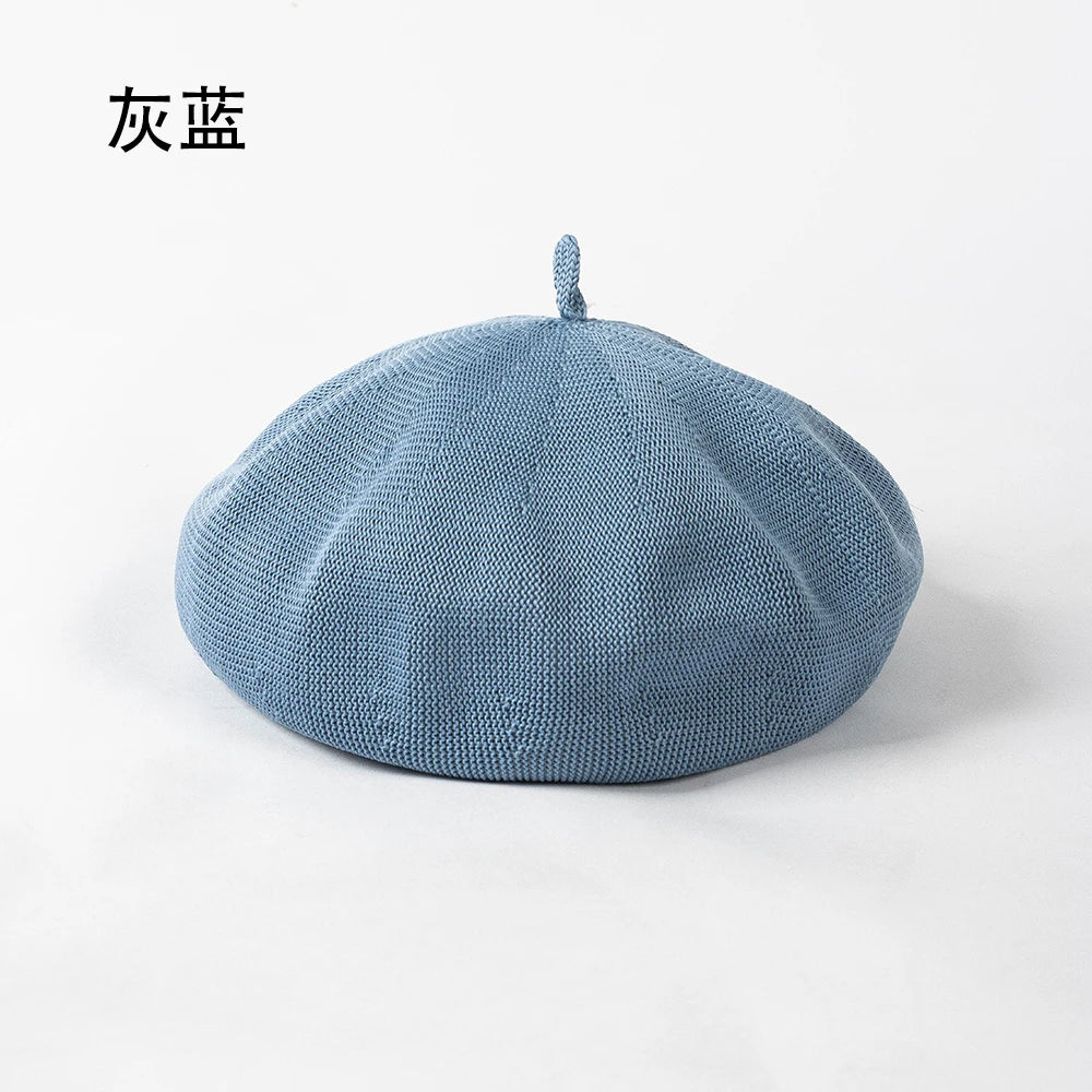 Spring And Summer Fashion Knitted Beret breathable Girls Beret