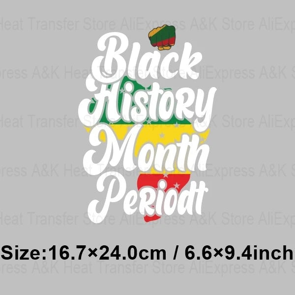 Black History Month Clothes Decals Proude Afro Man Heat Transfers Iron Patches Diy Washable Appliques Heat Press Printing