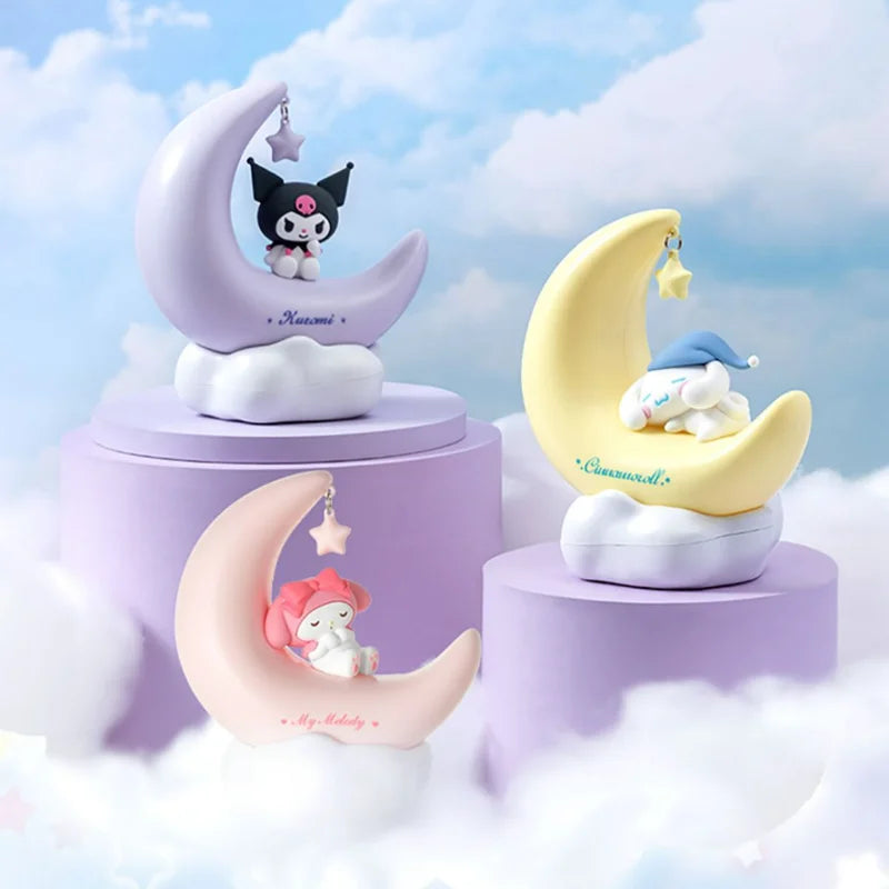 Cinnamoroll Moon Dream LED Night Light 3D Kawaii My Melody Desktop Lamp Glowing Ornament Bedroom Shelf Display Decor