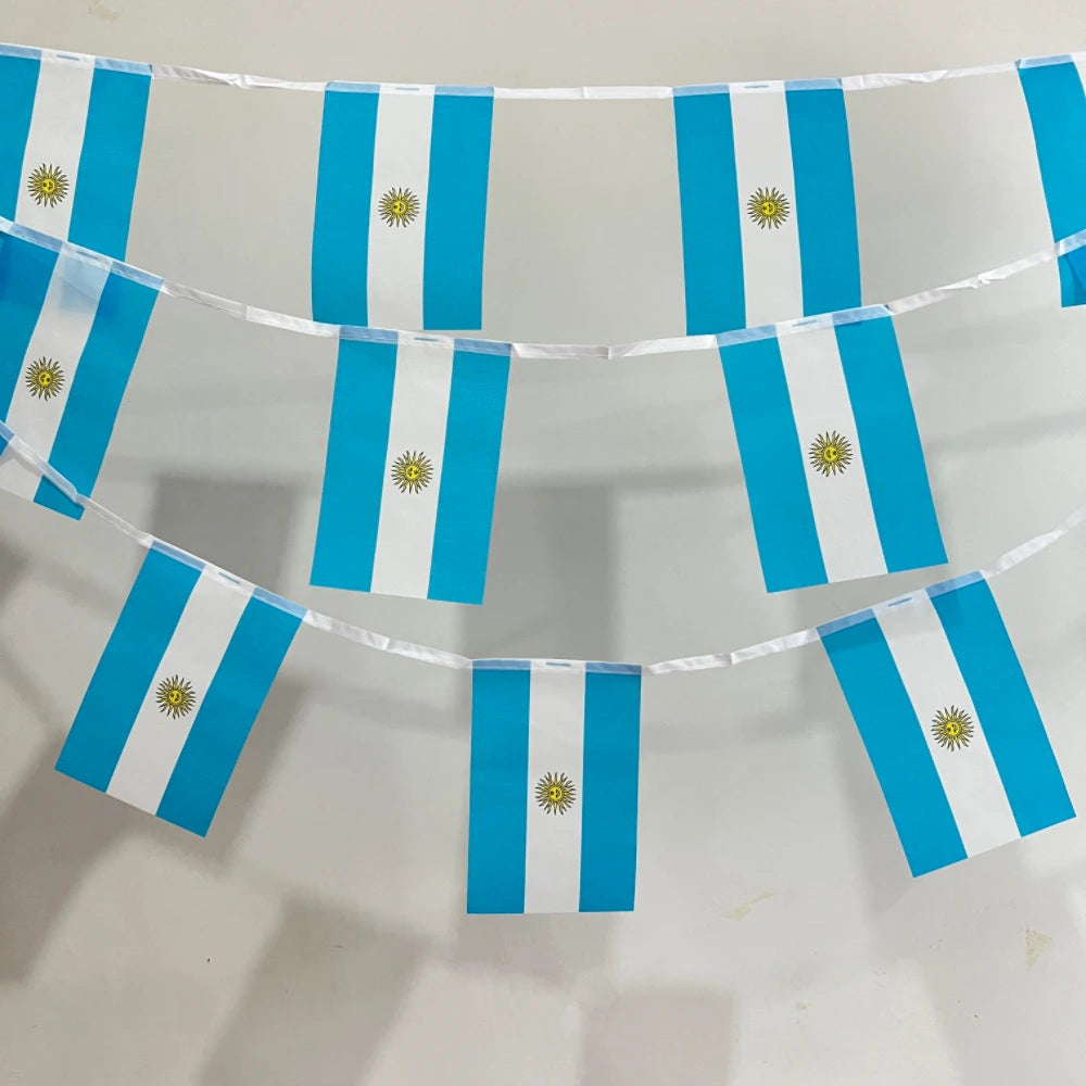 Argentina Flag14x21cm Hanging Polyester 20pcs/set Argentina bunting flags Pennant String Banner Buntings Festival Party Holiday