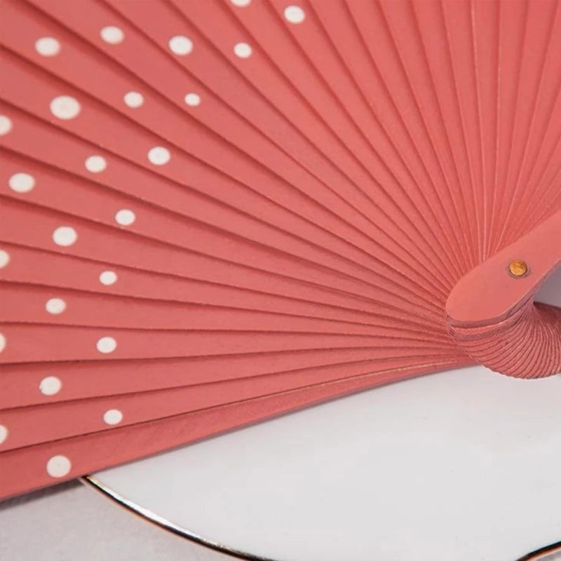 Flamenco Spanish Folding Fan Dots Pattern Modern Classical Vintage Hand Fan