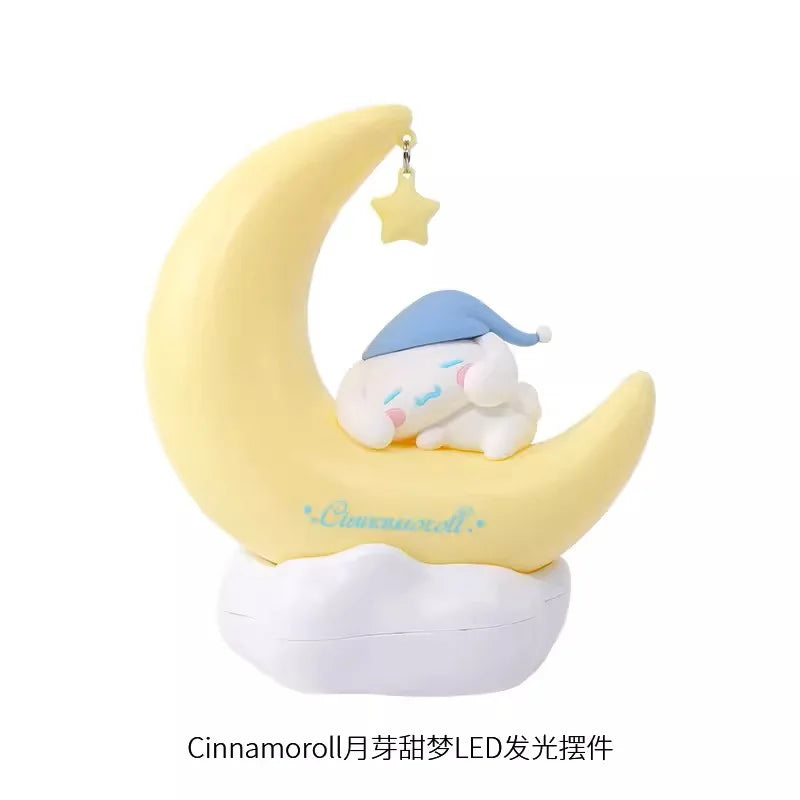 Cinnamoroll Moon Dream LED Night Light 3D Kawaii My Melody Desktop Lamp Glowing Ornament Bedroom Shelf Display Decor