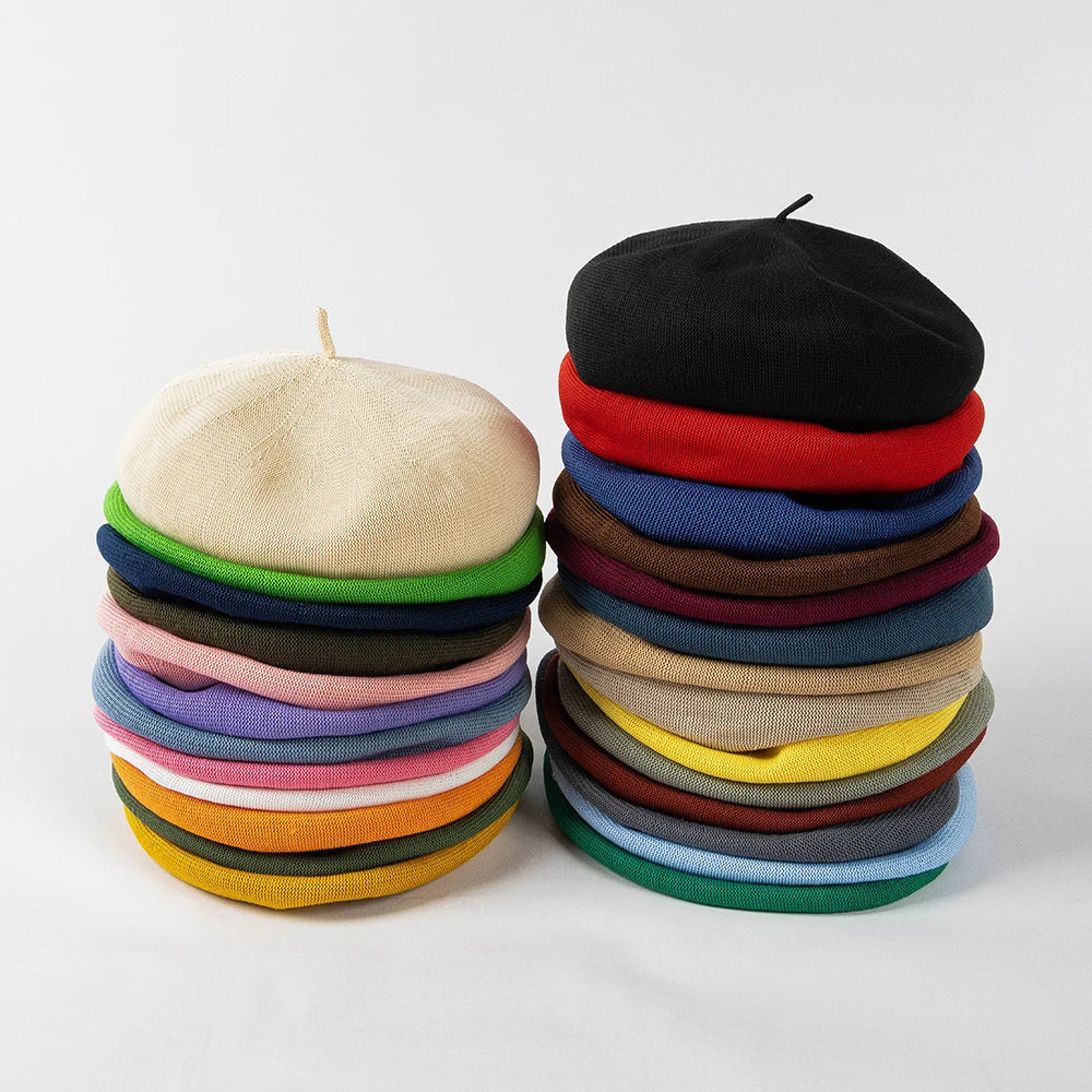 Spring And Summer Fashion Knitted Beret breathable Girls Beret