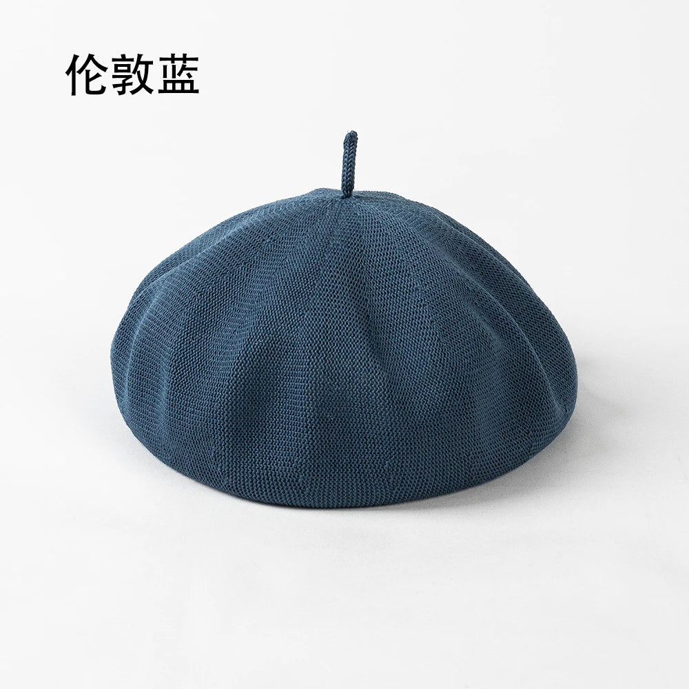 Spring And Summer Fashion Knitted Beret breathable Girls Beret