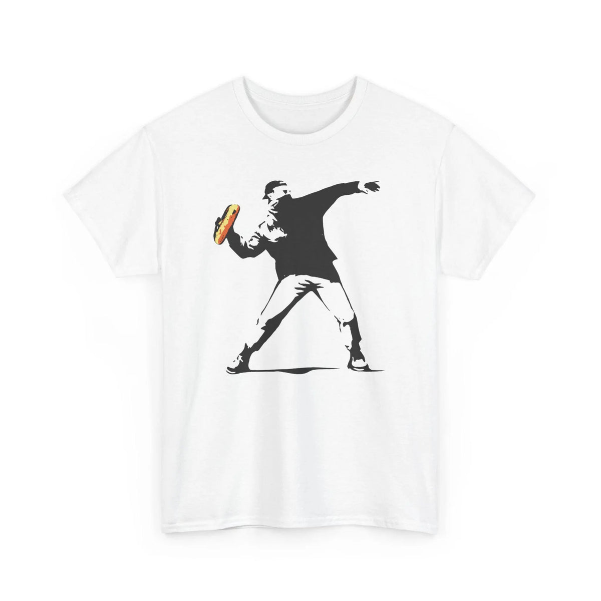 Banksy Inspired Protest Men Shirt: Sandwich Thrower, Graphic T Shirts Retro Streetwear High-quality Washington DC Activist Tee