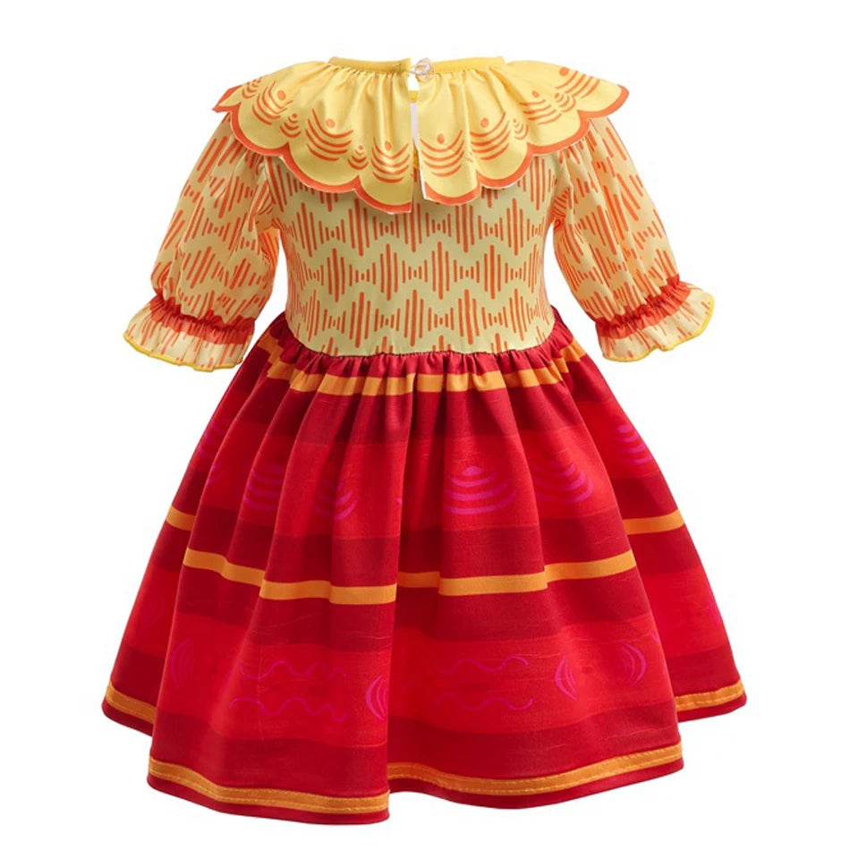 Baby Girls Encanto Mirabel Isabela Madrigal Dress Kids Short Sleeve Clothes Children Dolores Luisa Pepa Princess Cosplay Costume