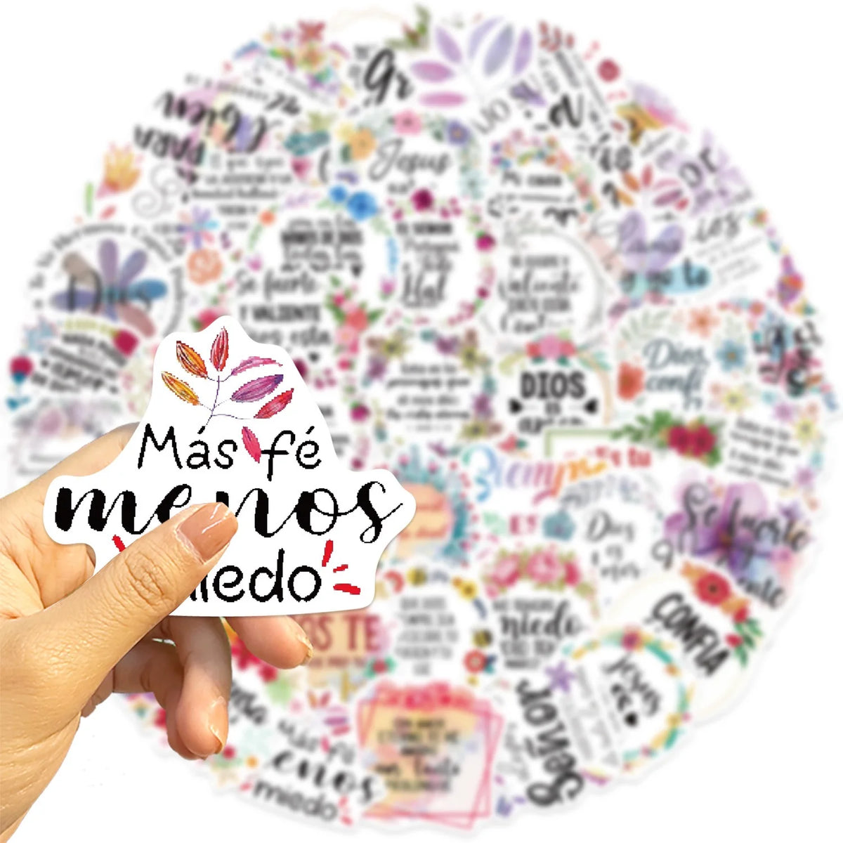 10/50pcs Cute Spanish Bible Motivational Phrase Stickers Aesthetic Scrapbooking Korean Stationery School Supplies Kids Sticker