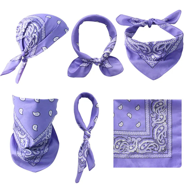 Handkerchief Fashion Print Bandana Party Scarf Headband Handkerchiefs Multi-Purpose Square Bandana