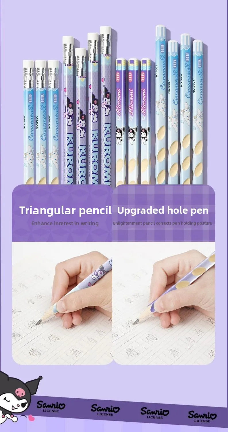 Cinnamoroll Pencil Triangular  Comfort Grip Stationery cute Cartoon Character Smooth Writing Durable Sketching Gift for Students