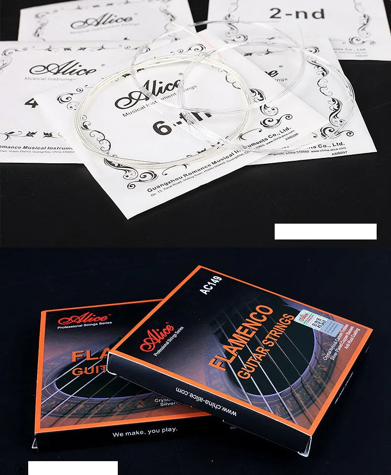Flamenco Guitar Strings Crystal Nylon Carbon silver plated copper wound basses nano polished coating