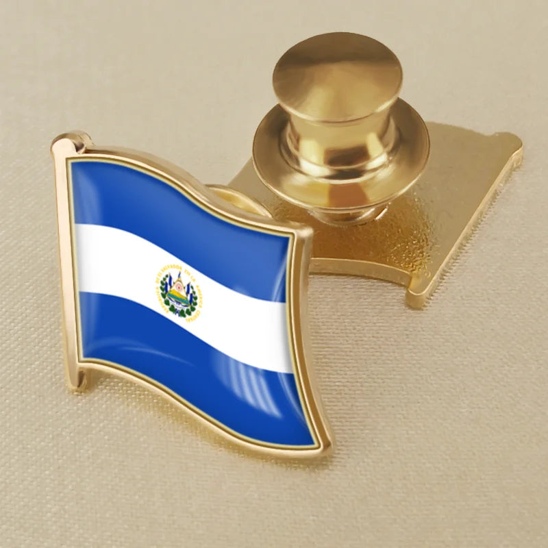 El Salvador Flag National Emblem Brooches Badges Lapel Pins