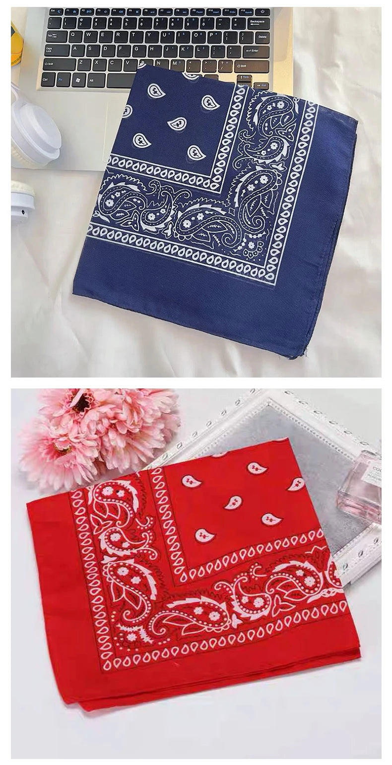 Handkerchief Fashion Print Bandana Party Scarf Headband Handkerchiefs Multi-Purpose Square Bandana