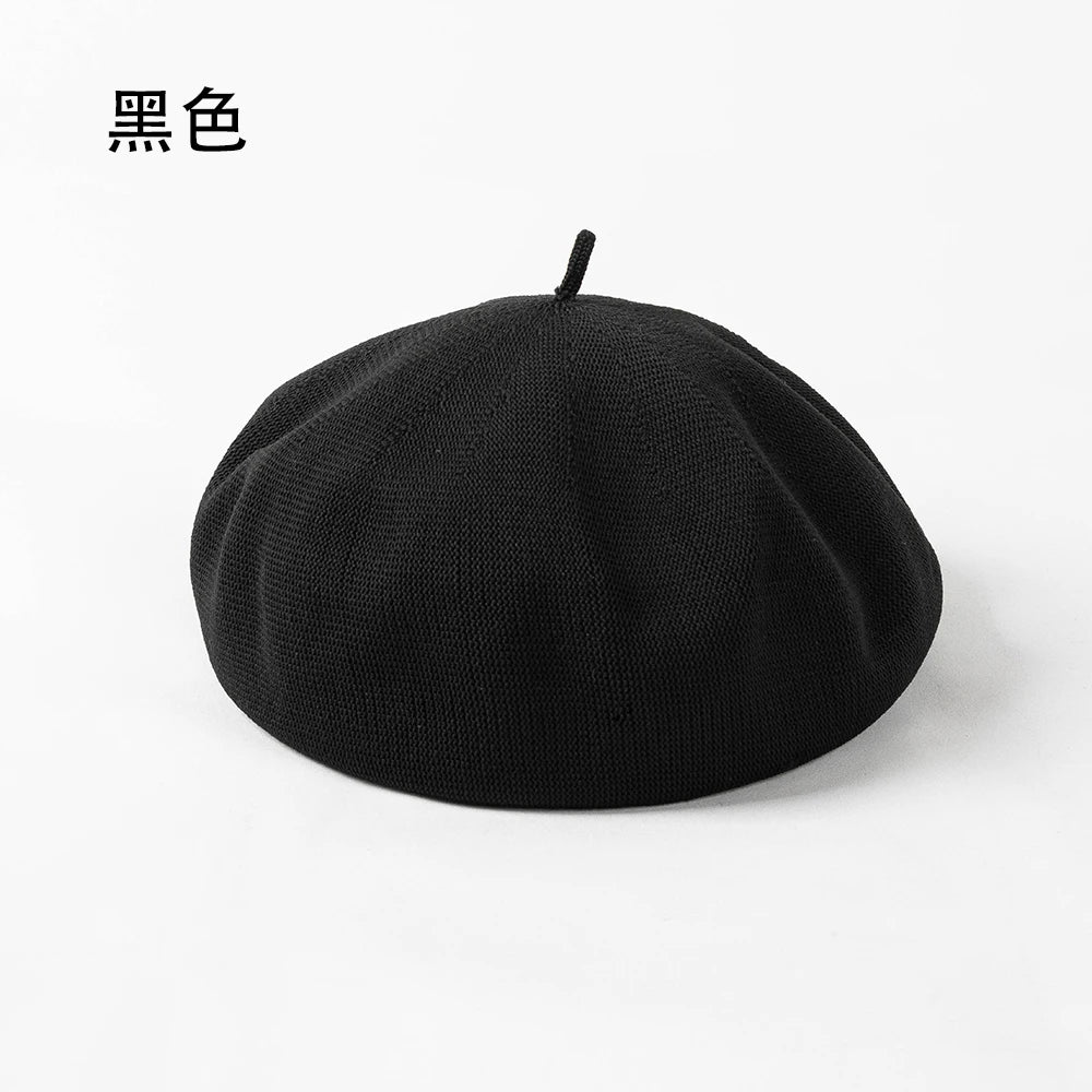 Spring And Summer Fashion Knitted Beret breathable Girls Beret