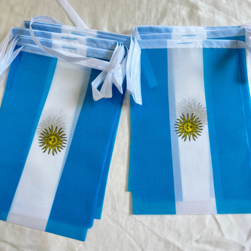 Argentina Flag14x21cm Hanging Polyester 20pcs/set Argentina bunting flags Pennant String Banner Buntings Festival Party Holiday
