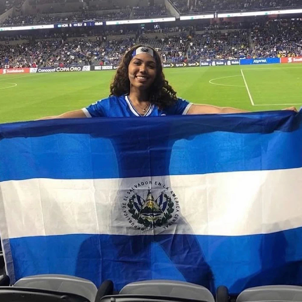 Salvador Flag 90x150cm SV SLV El Salvador Flags Polyester Printed Decoration Banner Tapestry