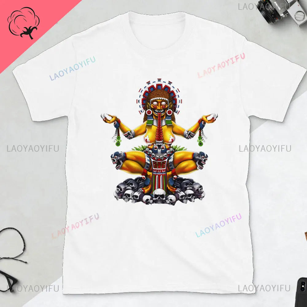 Quetzalcoatl Mexican Tshirt Aztec Art Print Aztec Tee Mexican Shirt Men Mexico Cotton Shirts Mexican Themed Gifts Mexicanas tops