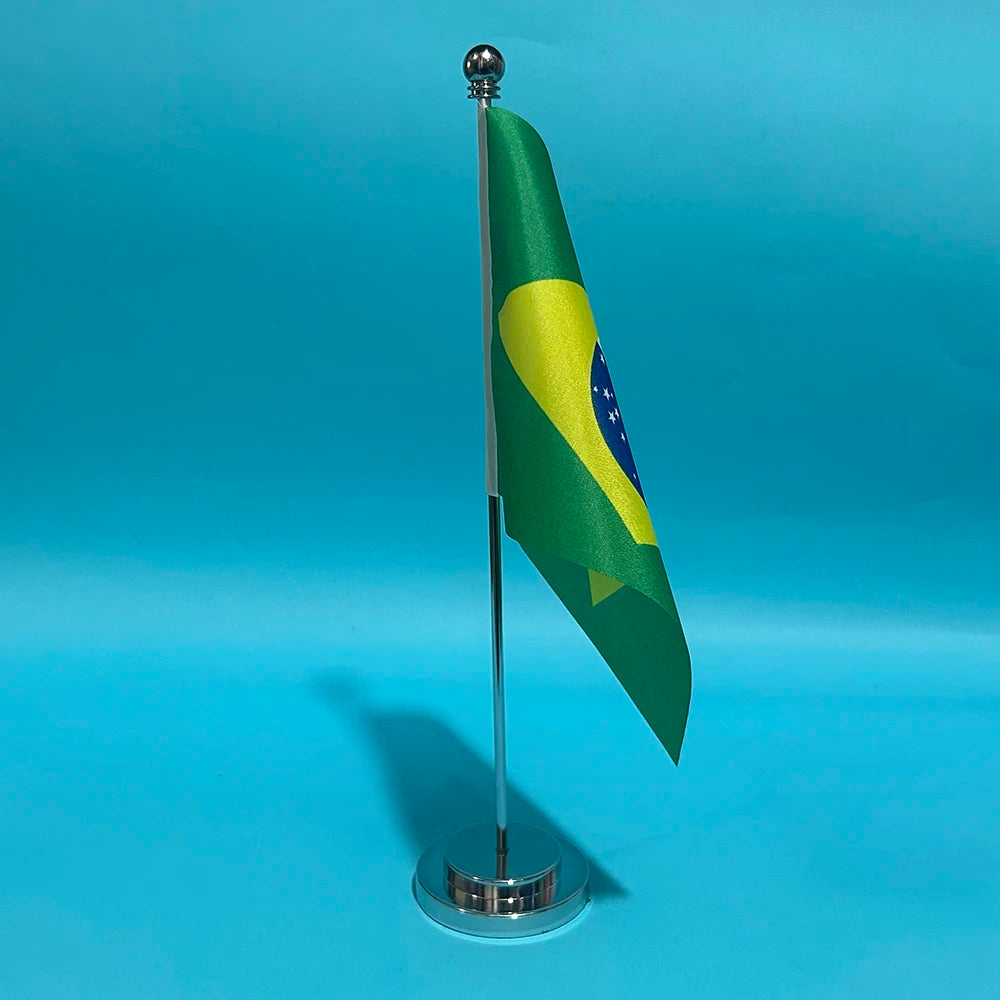 (SKY FLAG) Office Desk Flag Of Brazil Flag 14x21cm Polyester Brazil Flag National Flag Country Banner Desk Ornaments Flags