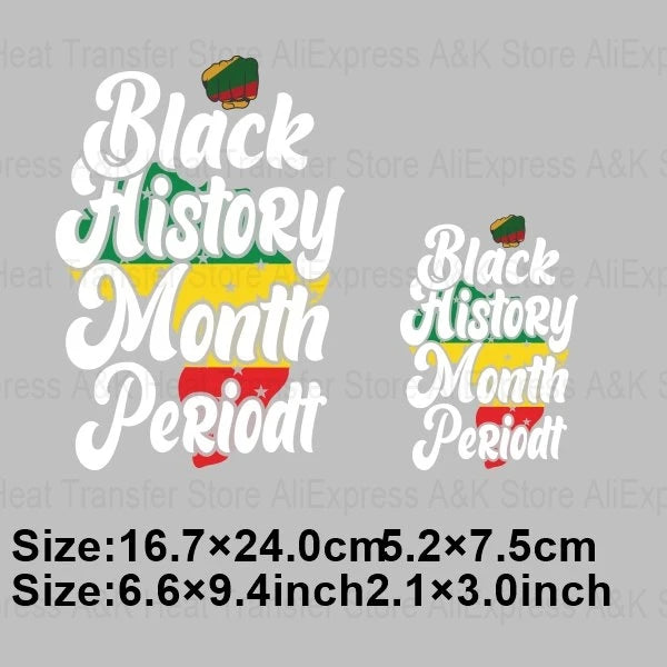 Black History Month Clothes Decals Proude Afro Man Heat Transfers Iron Patches Diy Washable Appliques Heat Press Printing