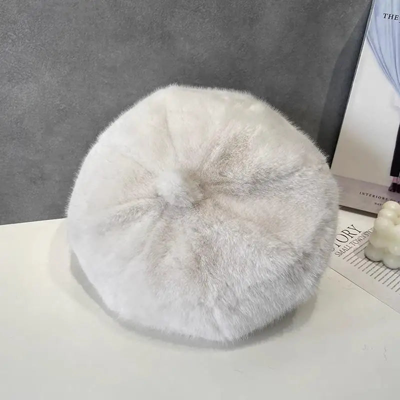 Retro Beret Hat Autumn Winter Women British Hepburn Stylish Artist Painter Hats Thick Warm Woolen Pumpkin Beanies Cap