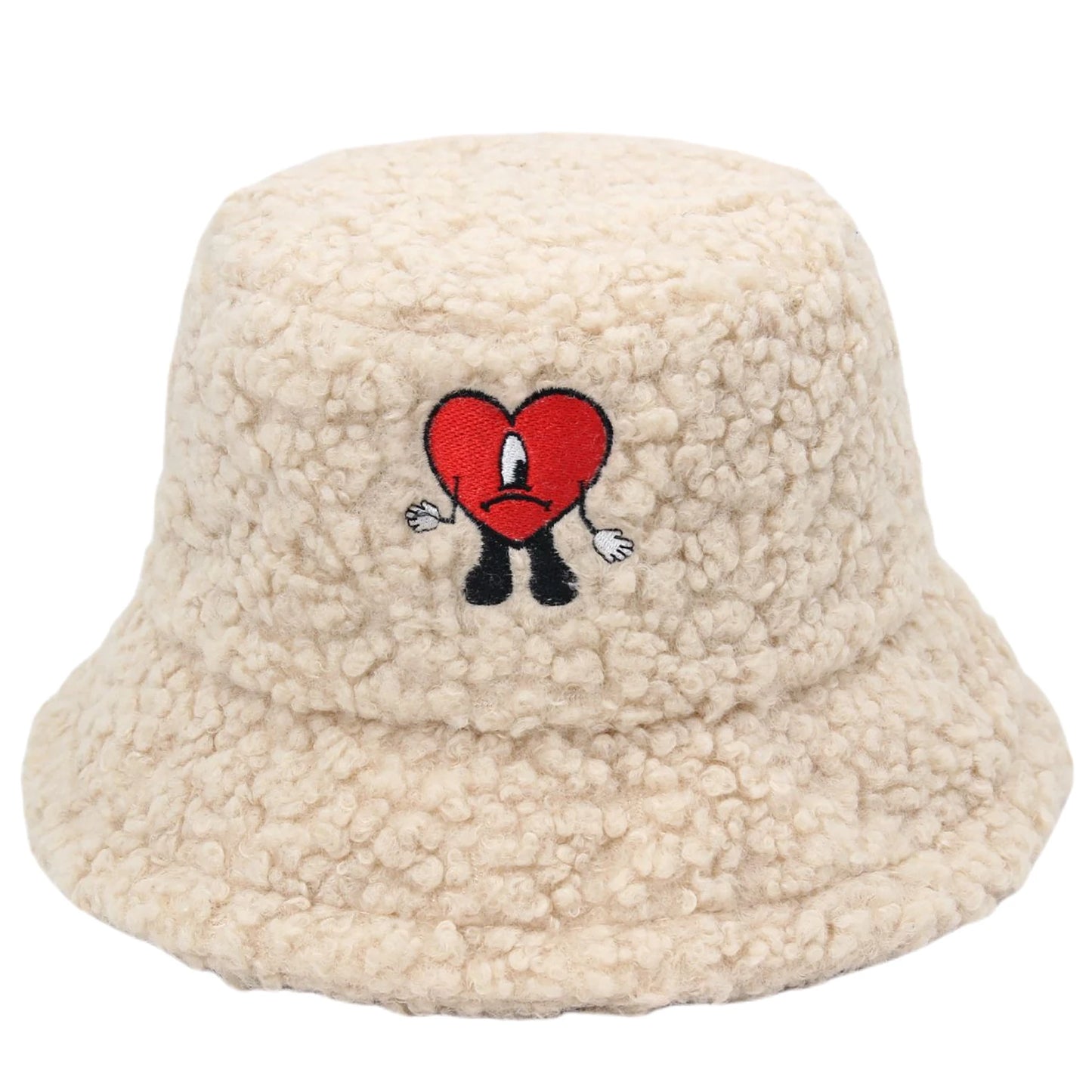 Embroidery  Bad bunny Bucket hat Un Verano sin ti Warm Winter Unisex Lamb Wool  Winter Fisherman Hat