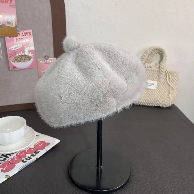 Retro Beret Hat Autumn Winter Women British Hepburn Stylish Artist Painter Hats Thick Warm Woolen Pumpkin Beanies Cap