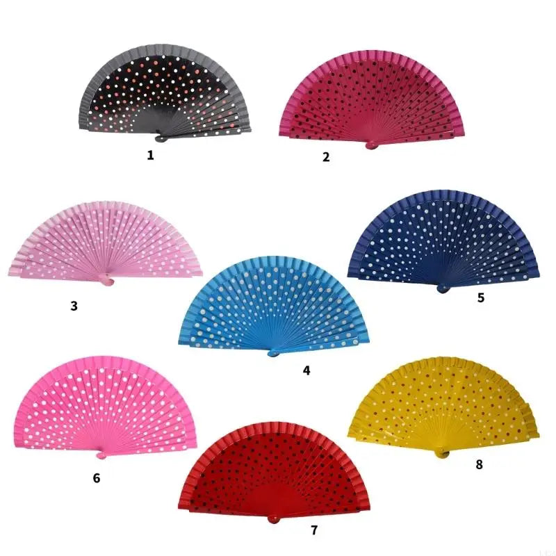 L43A Flamenco Spanish Folding Hand Fan Fan for Dance Parties Wedding Decorations