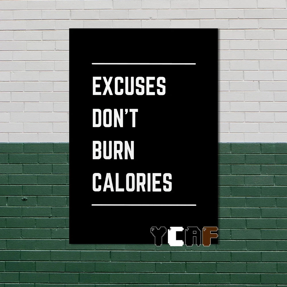 Black Minimalist Motivational Quotes Canvas Poster  Inspirational Wall Art for Office Gym and Home Decor