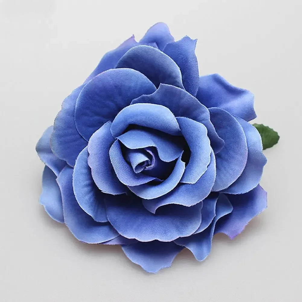 Flamenco Flowers For Hair DIY Headdress For Bridal Flocking Cloth Red Rose Flower Hairpin Hair Clip Party Hair Accessories