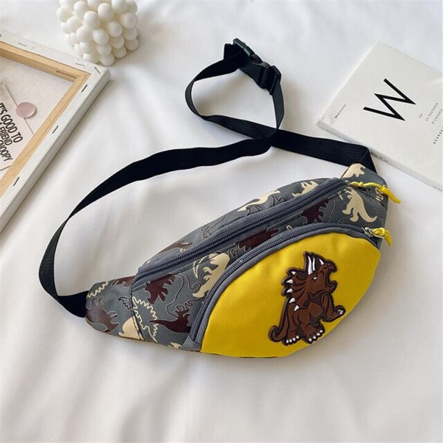 Kid Waist Bag For Girl Boy Cute Fanny Cartoon Dinosaur Chest Bag Children Belt Bag Money Pouch Baby Zipper Waist Pack Bum Bag