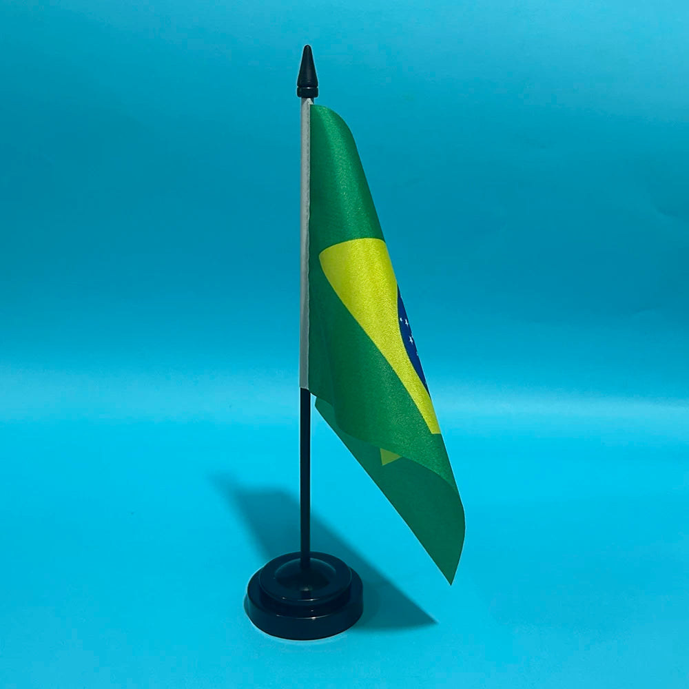(SKY FLAG) Office Desk Flag Of Brazil Flag 14x21cm Polyester Brazil Flag National Flag Country Banner Desk Ornaments Flags