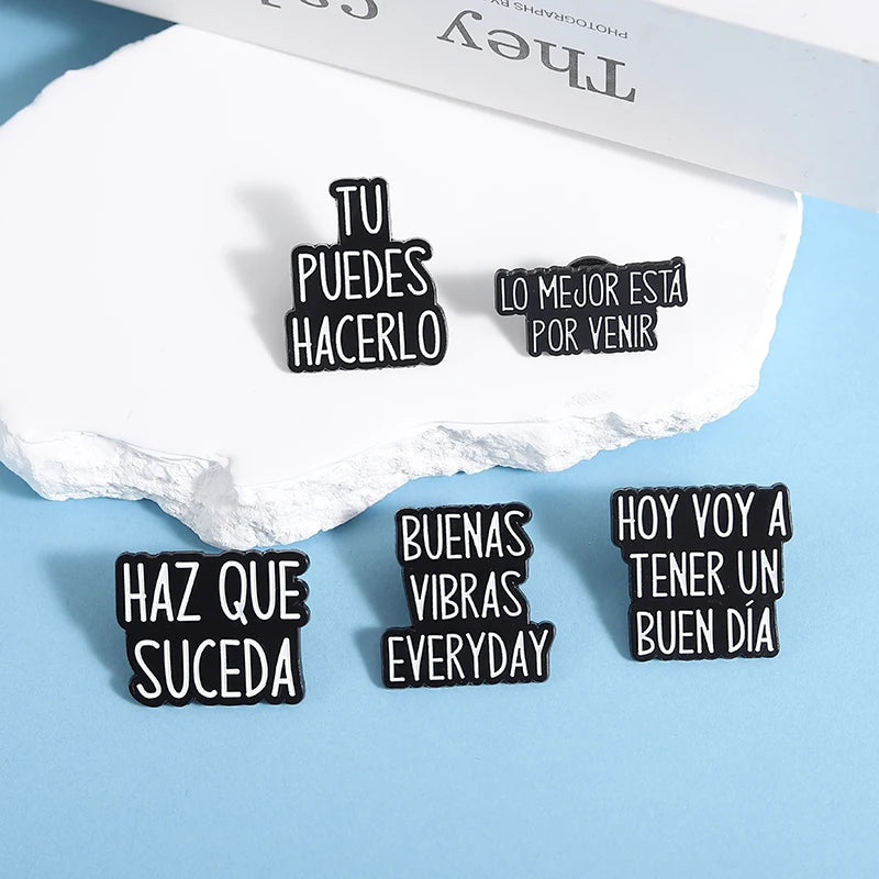Spanish Latina Quote Enamel Pins Antes Muerta Que Sencilla Ojo de Loca No Se Equivoca Metal Brooches Lapel Badge Jewelry Gifts