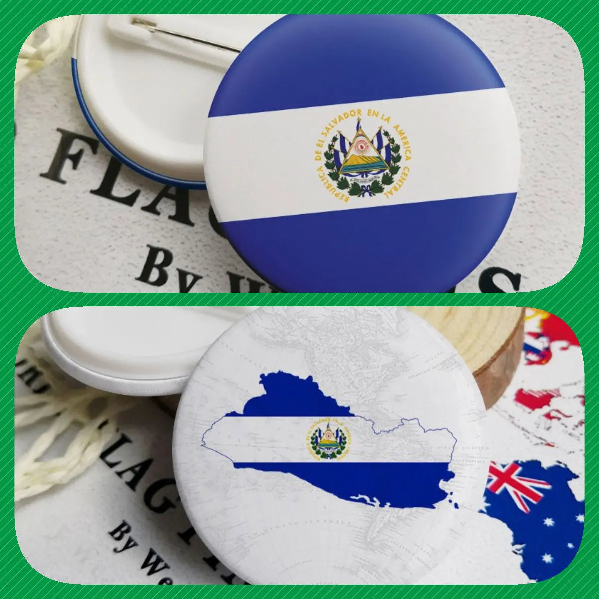El Salvador Flag National Emblem Brooches Badges Lapel Pins