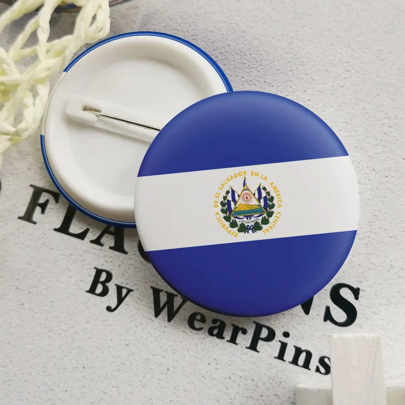 El Salvador Flag National Emblem Brooches Badges Lapel Pins