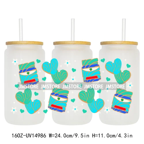 Mexican Talavera Latina Culture 16OZ UV DTF Cup Wraps Ready To Apply Waterproof Transfer Stickers For Libbey Glass Can Tumbler
