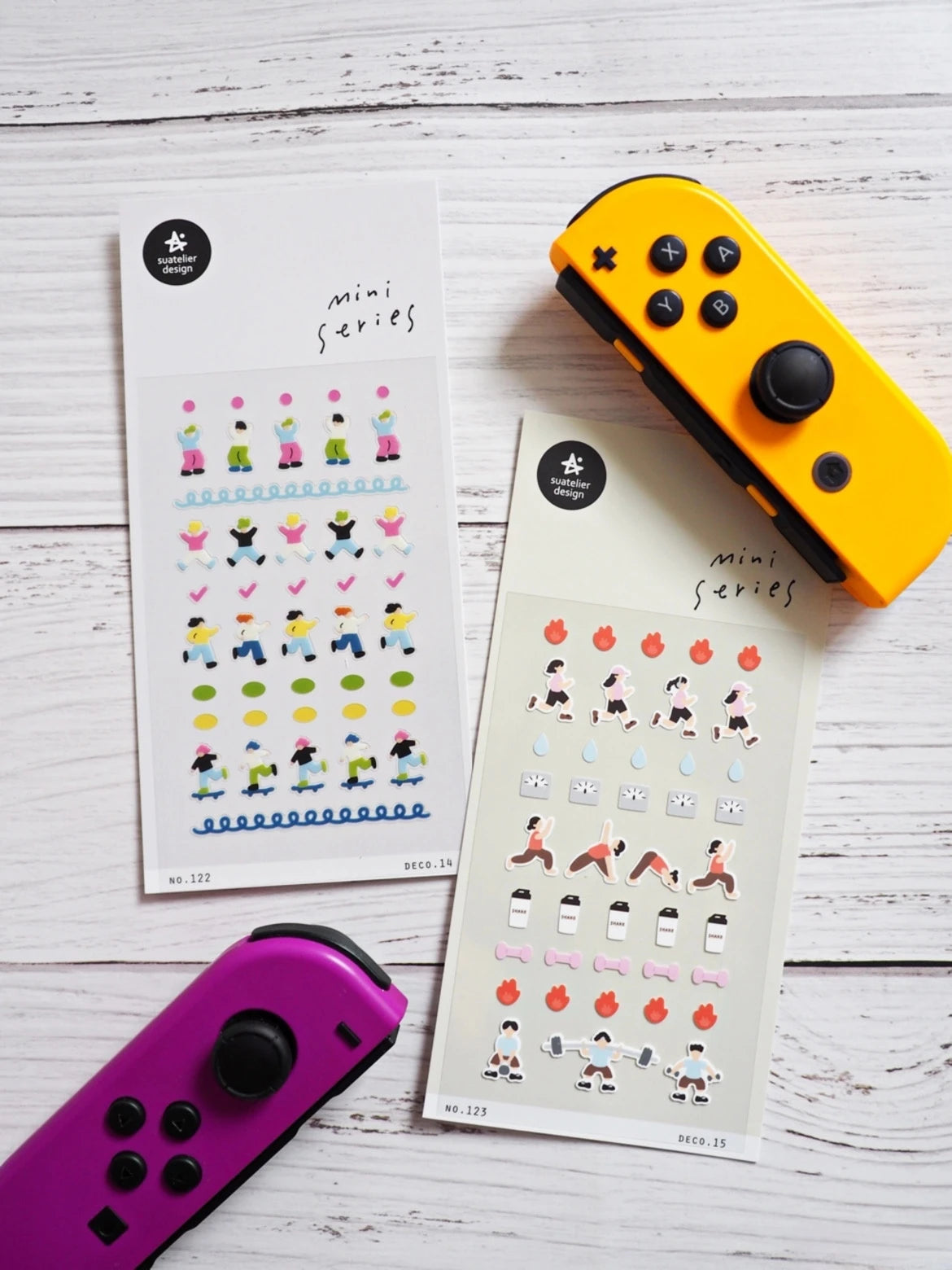 Korean Import Suatelier Mini Sports Skateboard Yoga Running Stickers Scrapbooking Diy Sticker Diary Stationery School Supplies