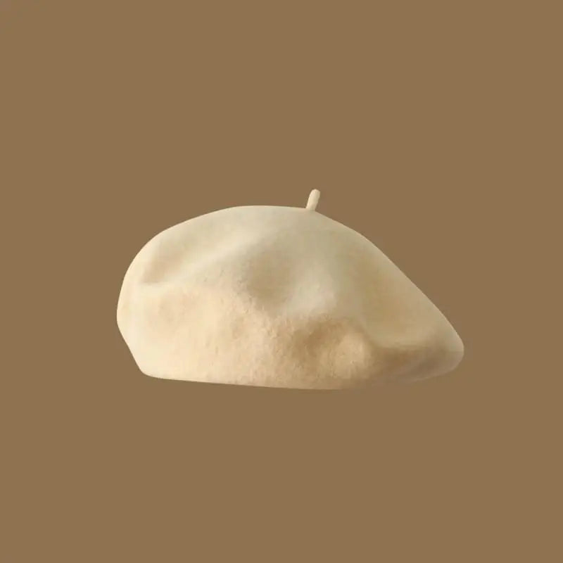 Wool Beret Hat Women French Beret Vintage Painter Cap Girl Solid Female Beret Femme Retro Casual Beanie Mushroom Hat Bonnet