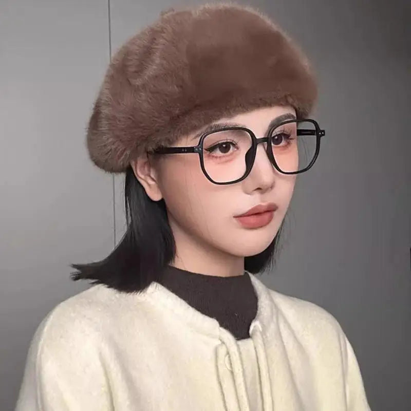 Retro Beret Hat Autumn Winter Women British Hepburn Stylish Artist Painter Hats Thick Warm Woolen Pumpkin Beanies Cap