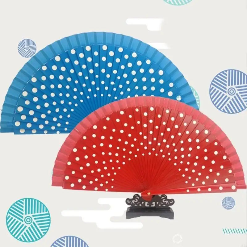 L43A Flamenco Spanish Folding Hand Fan Fan for Dance Parties Wedding Decorations