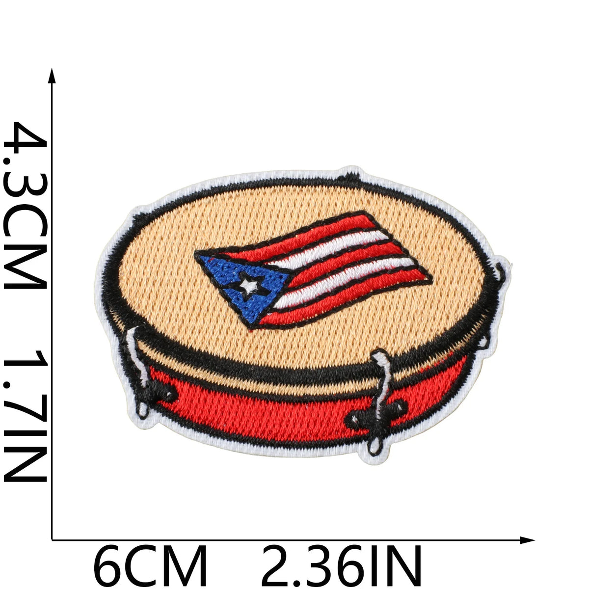 Puerto Rico Embroidered Patch Clothing Decoration Iron On Sewing Badge for Festival Drumming