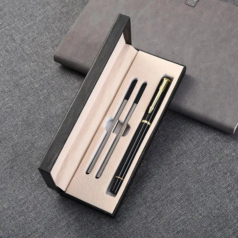 Metal Ballpoint Pens Kit School Business Office Signature Roller Pen Student Stationery Supplies Gift Box Packaging