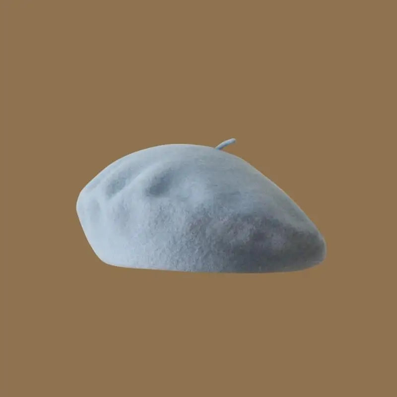 Wool Beret Hat Women French Beret Vintage Painter Cap Girl Solid Female Beret Femme Retro Casual Beanie Mushroom Hat Bonnet