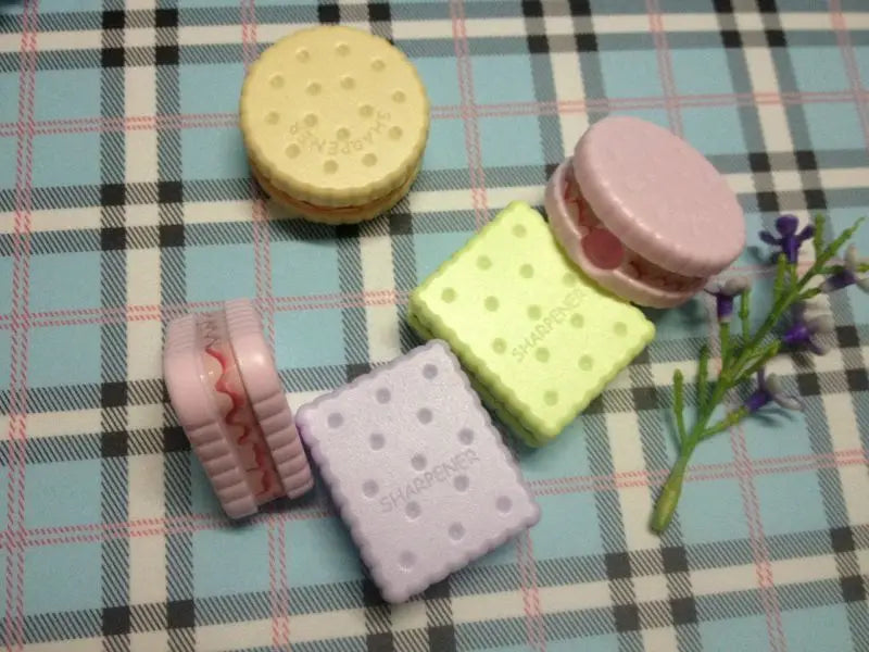 Lytwtw's Stationery  School Office Supplies Cute Cookie Sharpener For Pencil Creative Item back to school Lovely