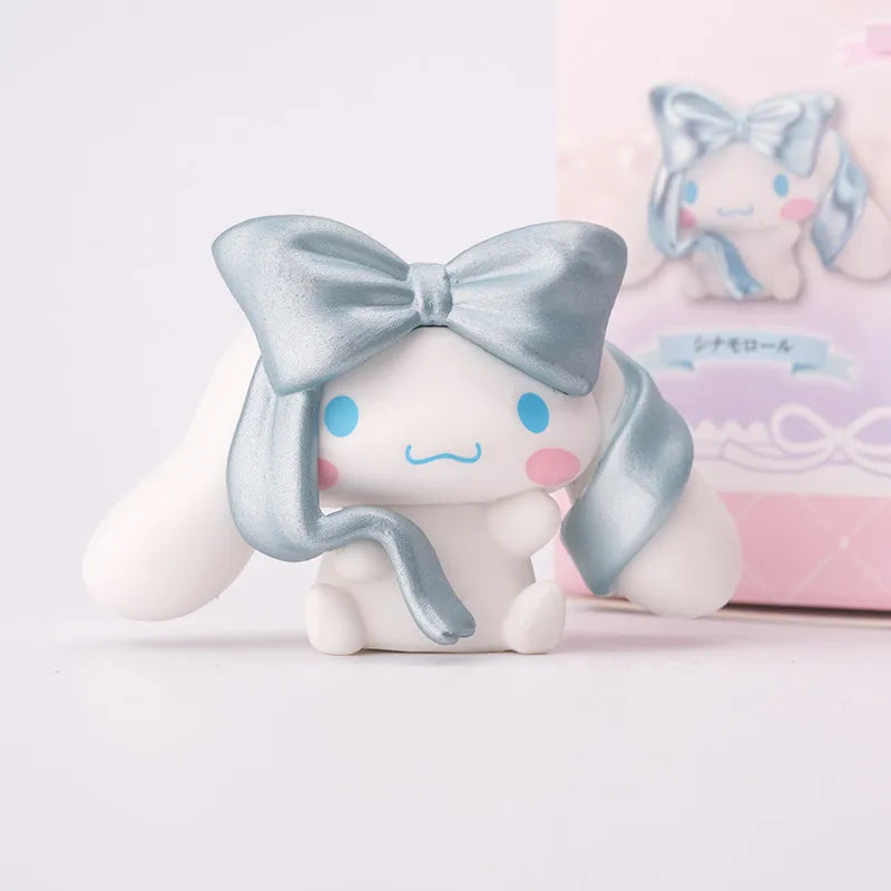 Genuine Sanrio Cinnamoroll My Melody Kuromi Marroncream Kawaii Bow Ballet Series Blind Box Birthday Gift Trendy Toys for Girls