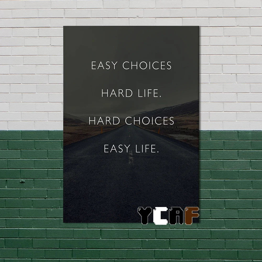 Black Minimalist Motivational Quotes Canvas Poster  Inspirational Wall Art for Office Gym and Home Decor