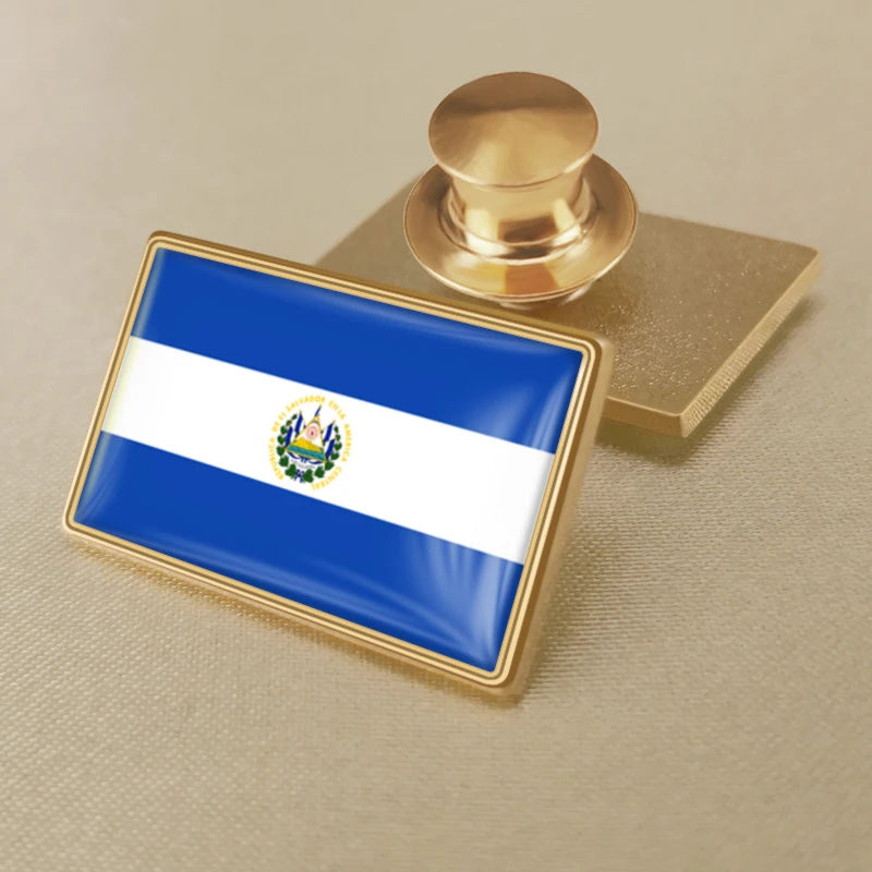El Salvador Flag National Emblem Brooches Badges Lapel Pins