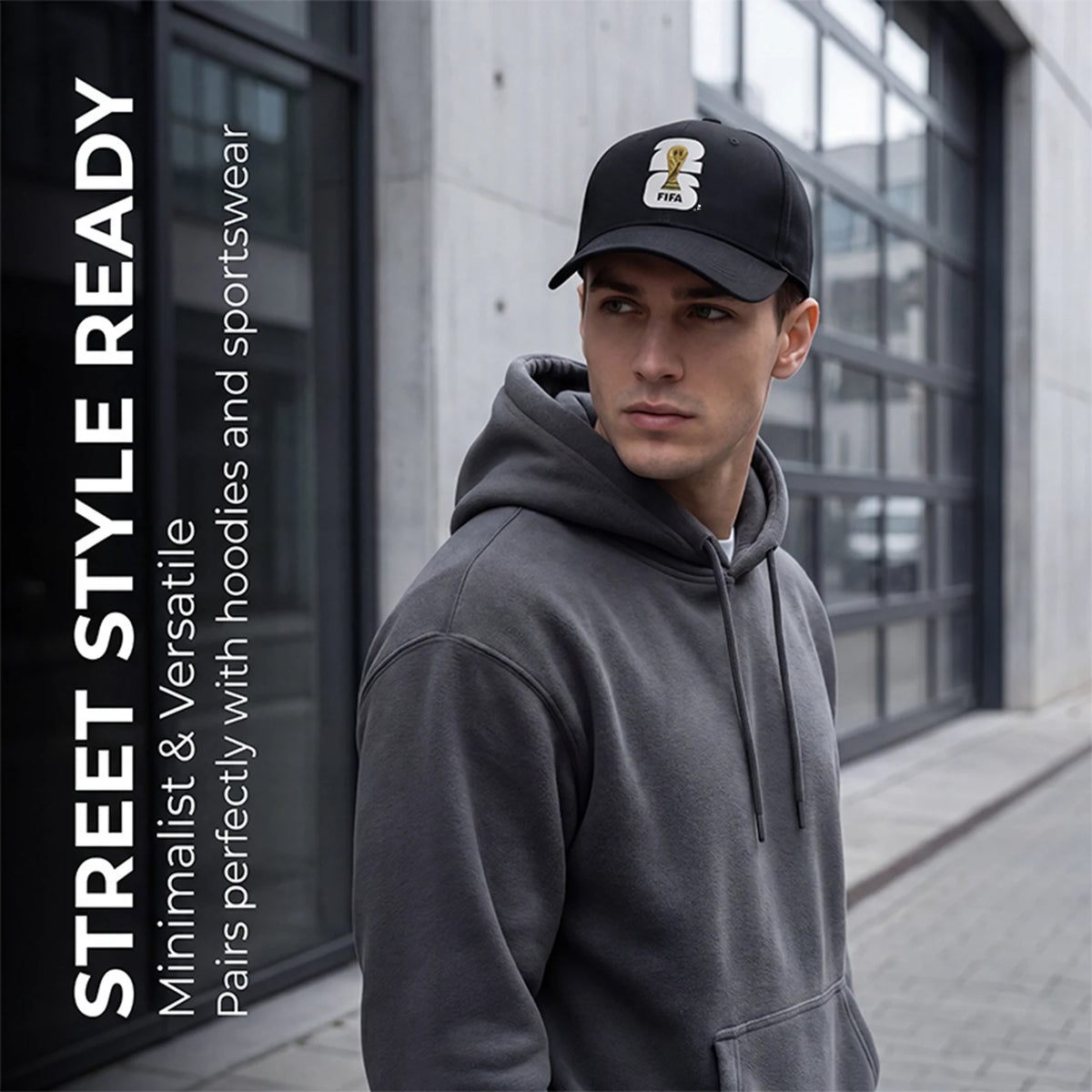 Official FIFA 2026 World Cup Licensed Flat Baseball Cap Breathable Adjustable Baseball Hat for Football Fans