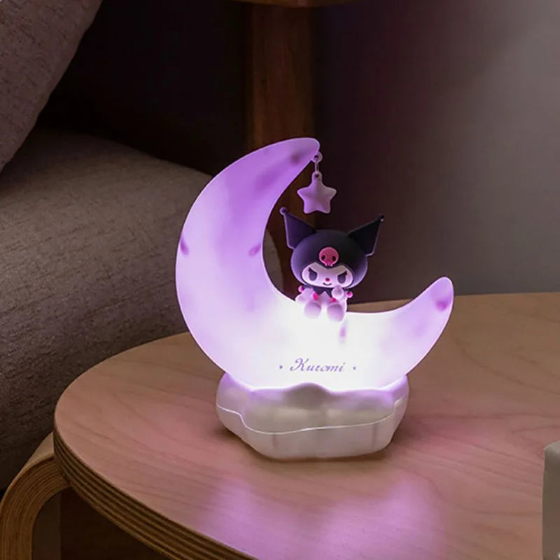 Cinnamoroll Moon Dream LED Night Light 3D Kawaii My Melody Desktop Lamp Glowing Ornament Bedroom Shelf Display Decor